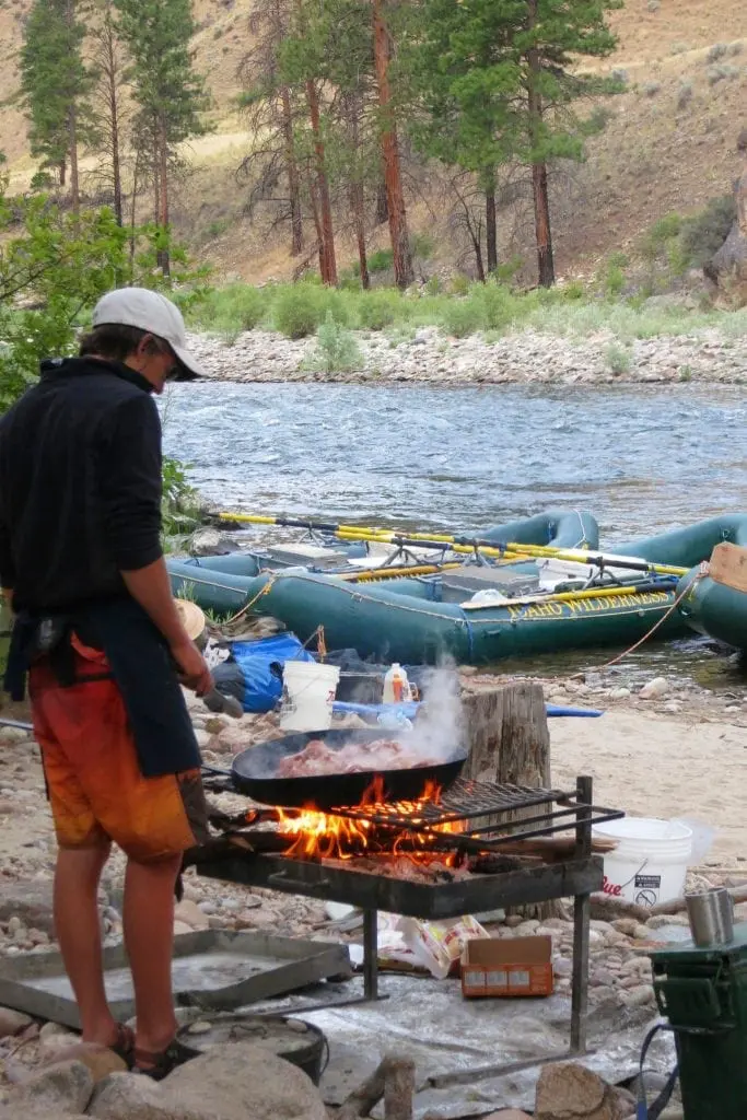 Cooking Camping Idaho Middle Fork Salmon River Raft IWC2 » Outdoors International Cooking along the Middle Fork of the Salmon River