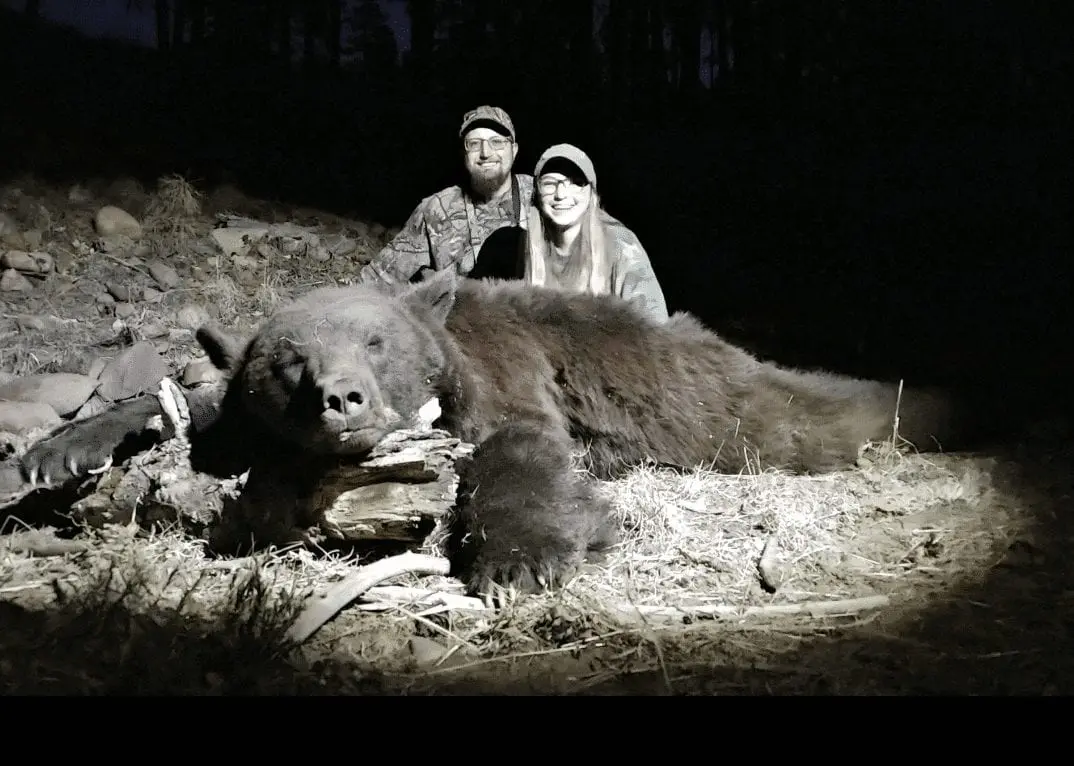 Joni Rowell with a great Arizona black bear.