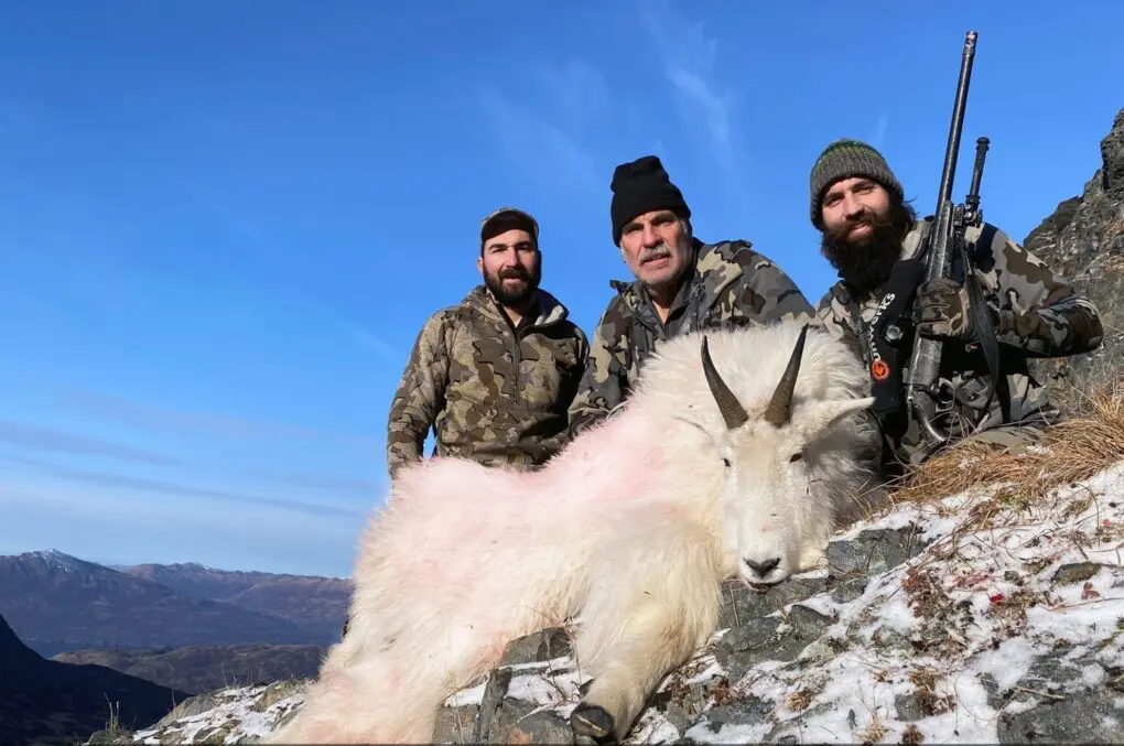 Andy AJ Patrick Kissel Mountain Goat DIY Kodiak Alaska DWL » Outdoors International Andy Kissel with an Kodiak Mountain goat