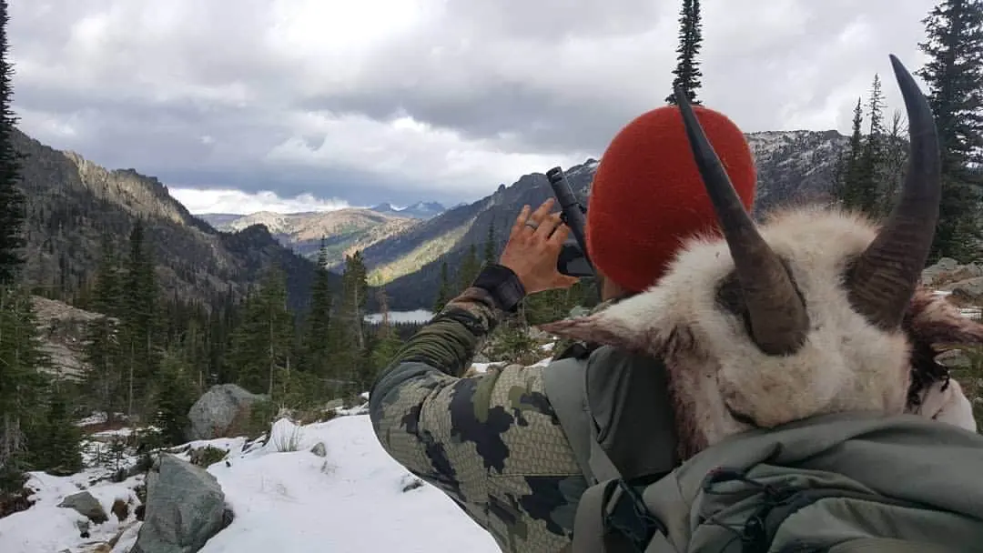 Packing out a mountain goat.