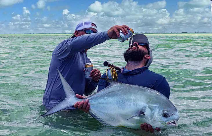 Mexico Ascension Bay Fly Fishing Lodge Permit Beer KFL » Outdoors International The Carribean Grand Slam!