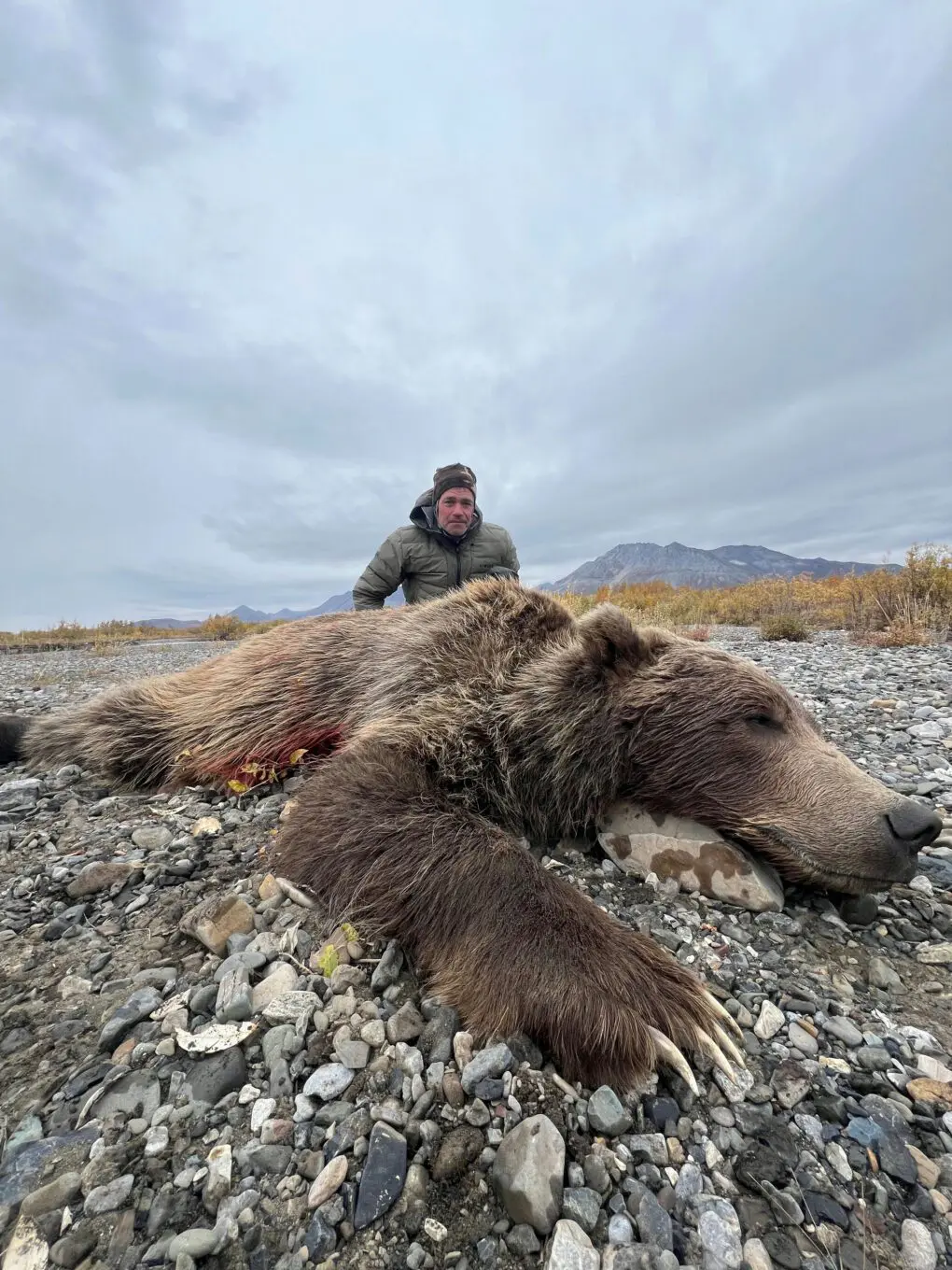 Randy Taylor with his great Arctic Grizzly bear.