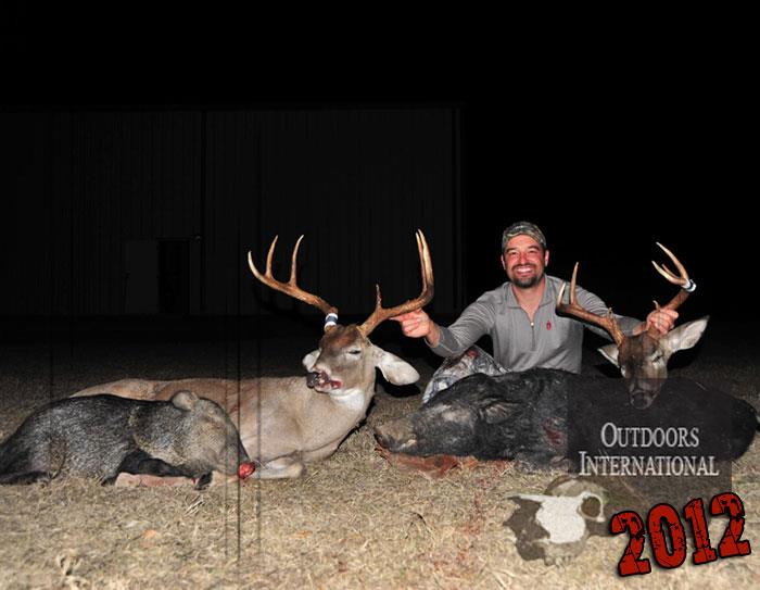 Cory with two whitetails, a pig and a javelina all from one day of hunting in South texas.
