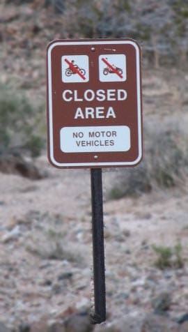 No motor vehicles