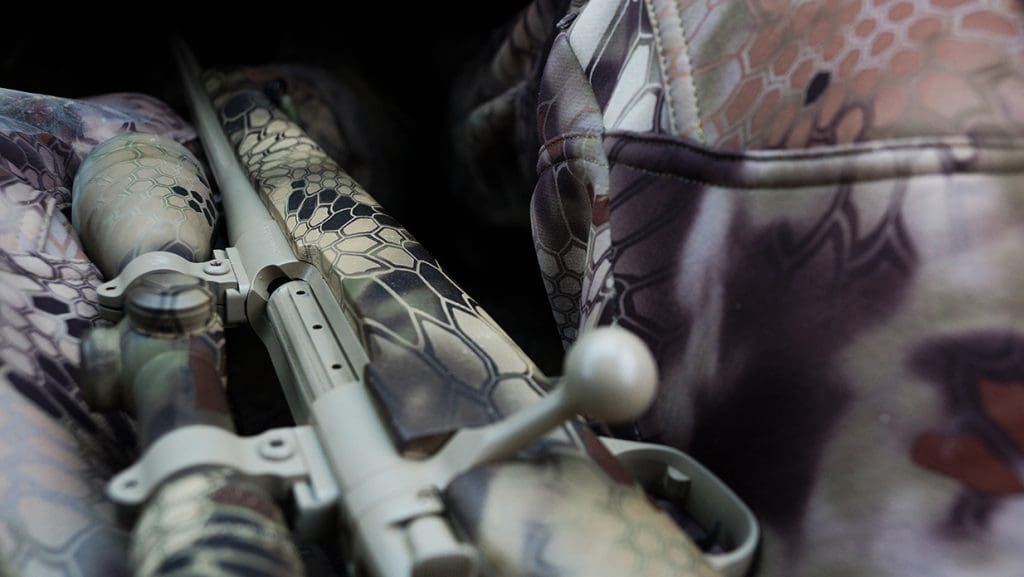 Kryptek-dipped-Weatherby rifle » Outdoors International Kryptek dipped rifle.