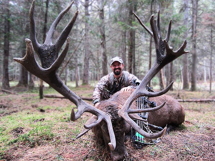 Cory Glauner with his archery stag