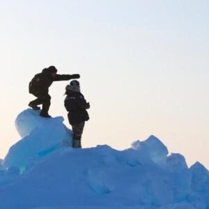 Finding high spots to glass for polar bears on the ice.