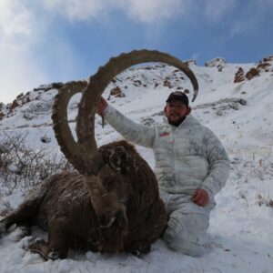 OI client Kyle Hawkins with a great mid-Asian ibex taken in Kyrgyzstan.