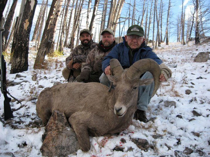 Cory Glauner guiding sheep hunters in Idaho