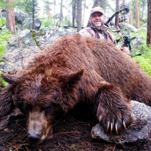 russ with a great color phase bear he took on a DIY hunt over bait in Idaho.