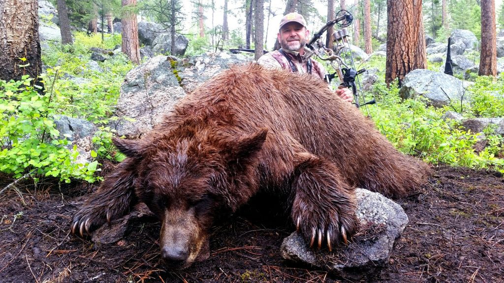 russ with a great color phase bear he took on a DIY hunt over bait in Idaho.