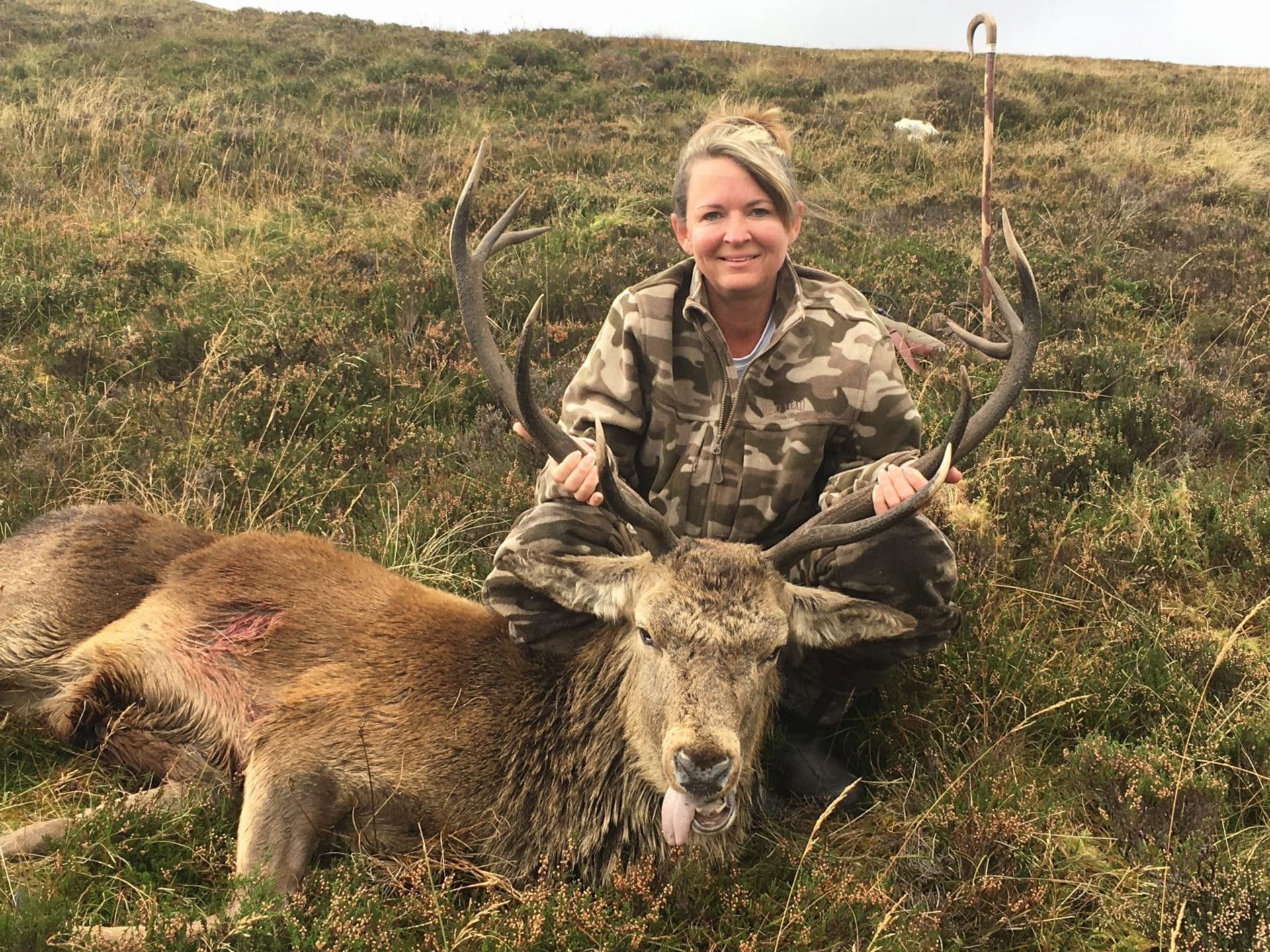 Angela Diffey with her Scottish stag
