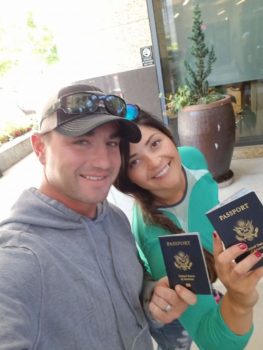 John and Gloria Gott with their passports