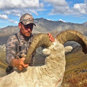 Outdoors International client Zach Davis with his Dall sheep.