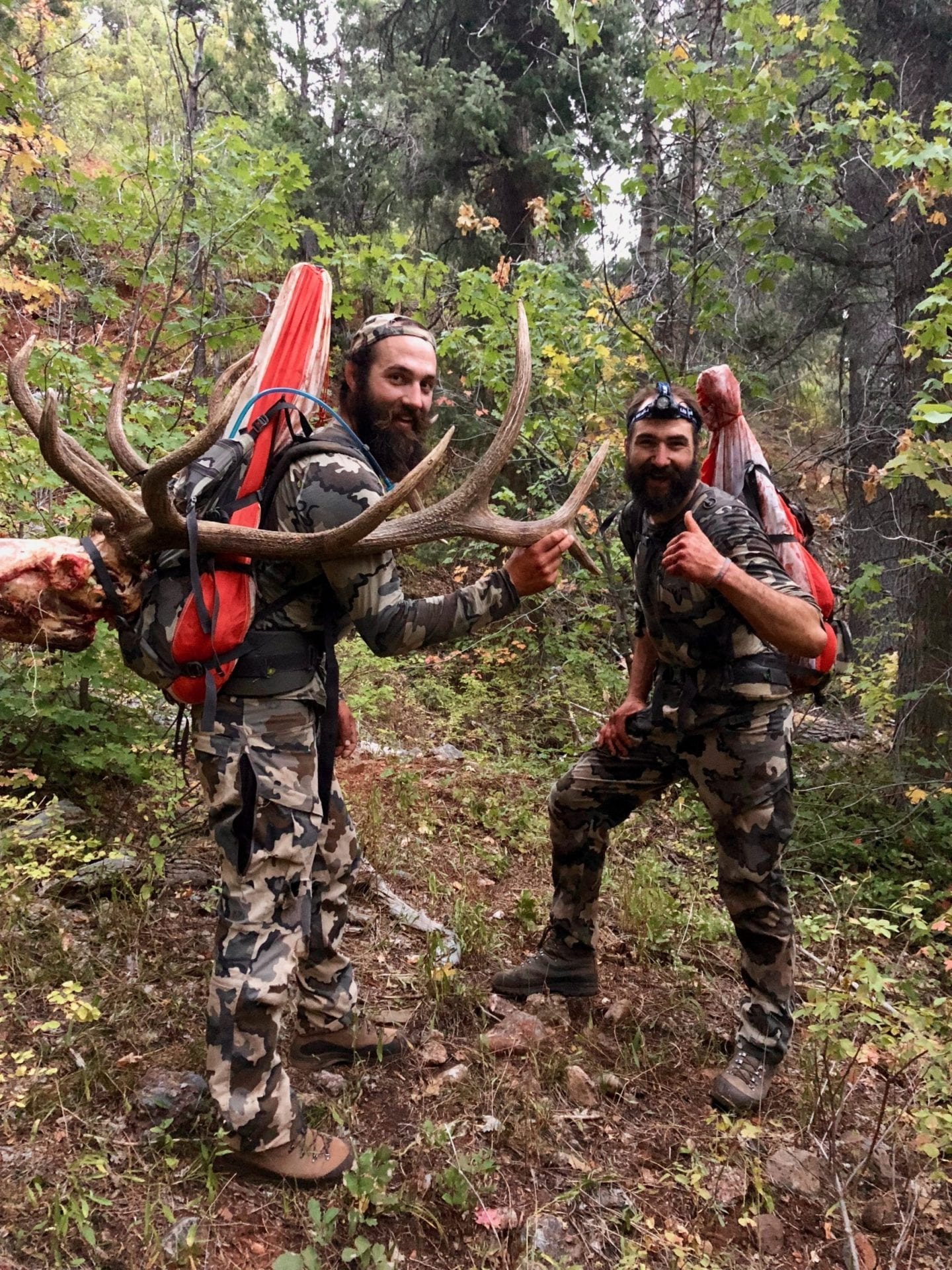 My brother packed the front, neck meat, rib meat, back strap, and inner loin, and I took the hind on the first load.