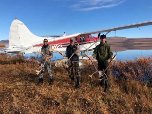 Rose group with their bulls getting ready to fly back to Kotzebue.