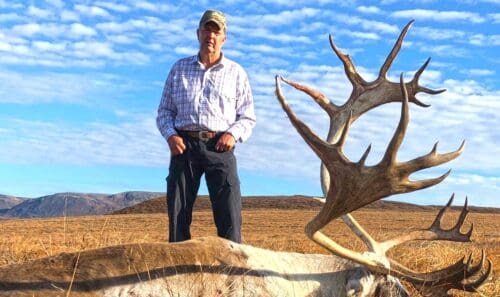 Jim-Rose-Unguided-Caribou-Alaska Client UGA » Outdoors International Jim with a beautiful bull.