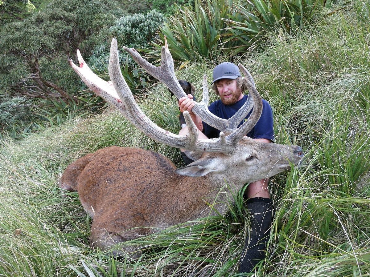 Guide Tim with a good Wilderness stag taken in February
