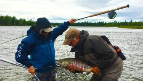 Mark Slobodian Client Alaska Fly Fishing Alagnak River Chum Salmon AL1 » Outdoors International Alaska Salmon Fishing Lodge on the Alagnak River