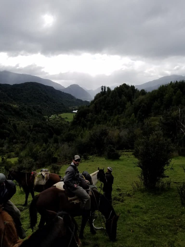 Gregory Schneider Chile Patagonia fly fishing lodge Magic Waters client on horseback to camp MW2 » Outdoors International On horseback to camp in Patagonia