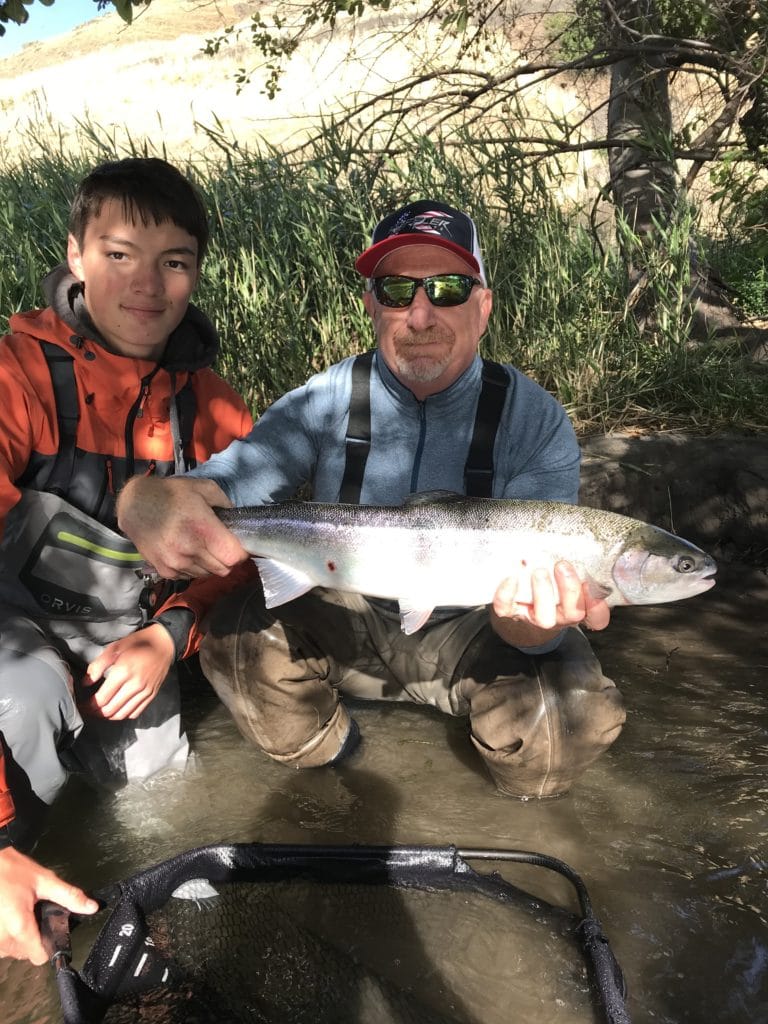 Oregon Steelhead with young guide