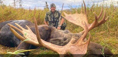 James with a giant bull moose