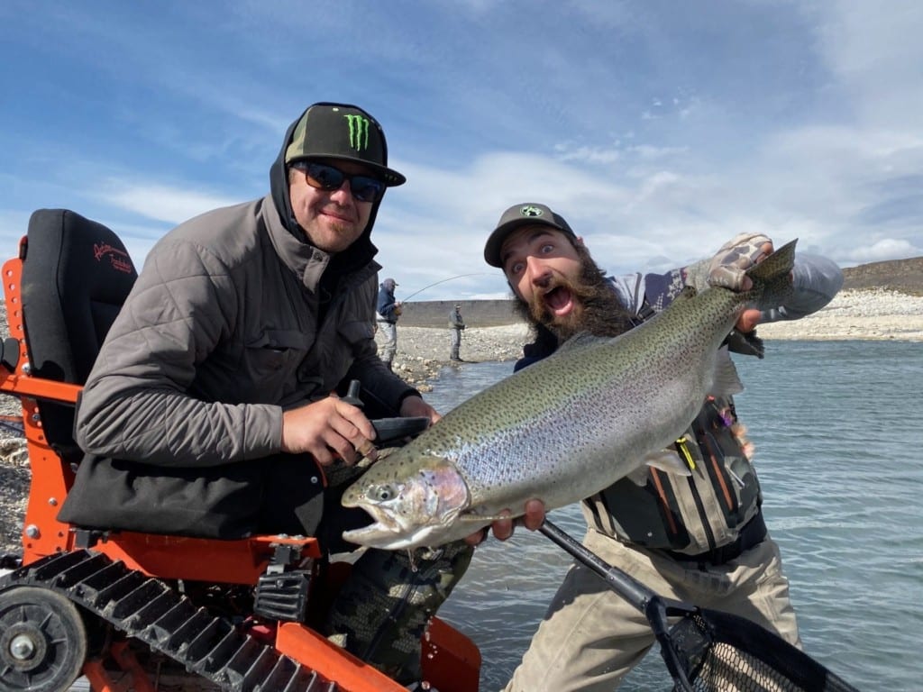 Paul and Patrick with a Wopper Trout