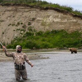 Flyfishing with a Brown Bear