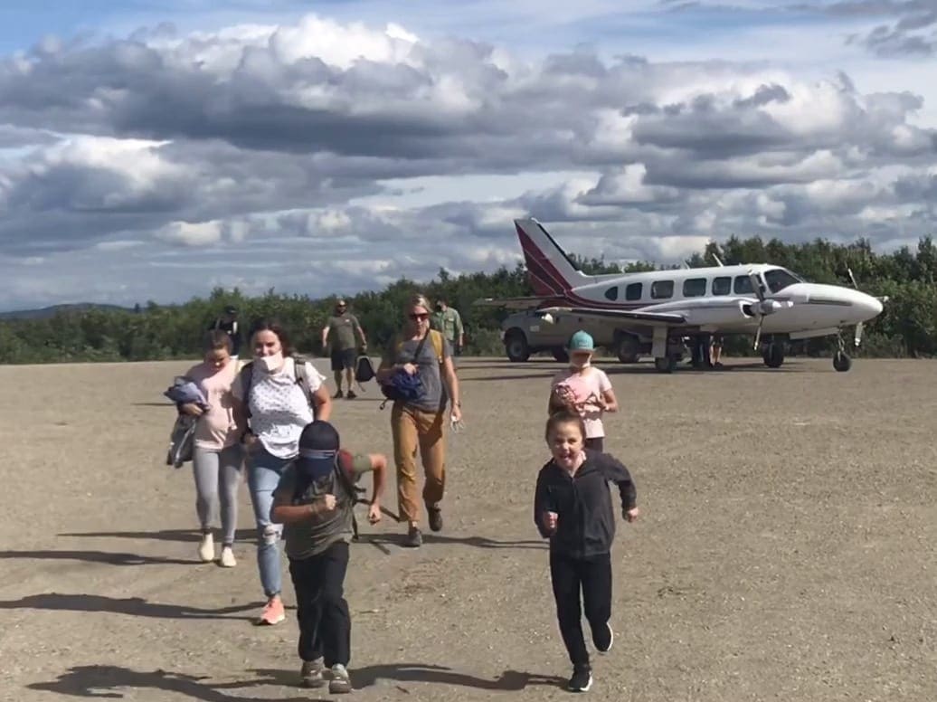 Arriving on the plane