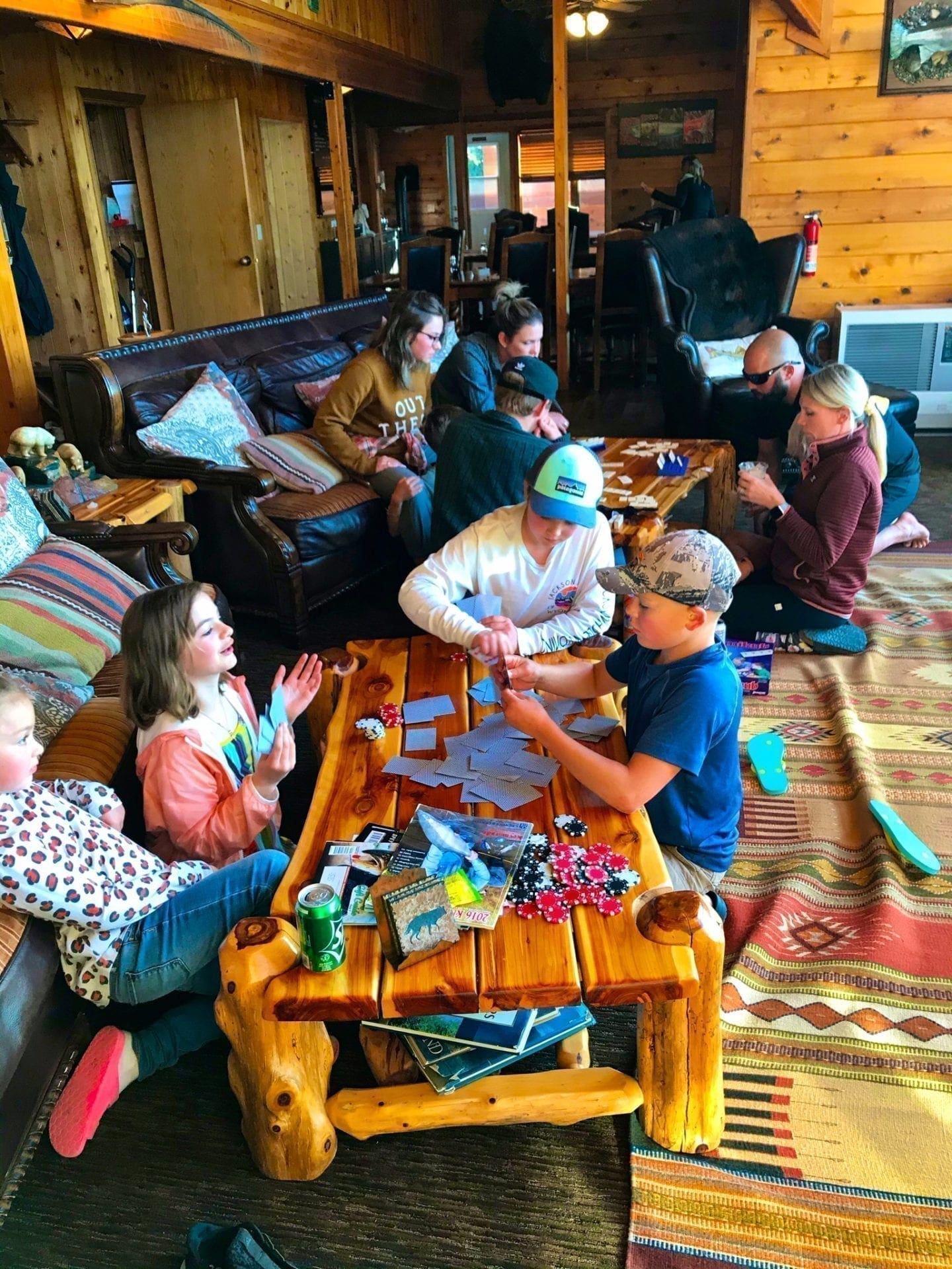 In the lodge with the family