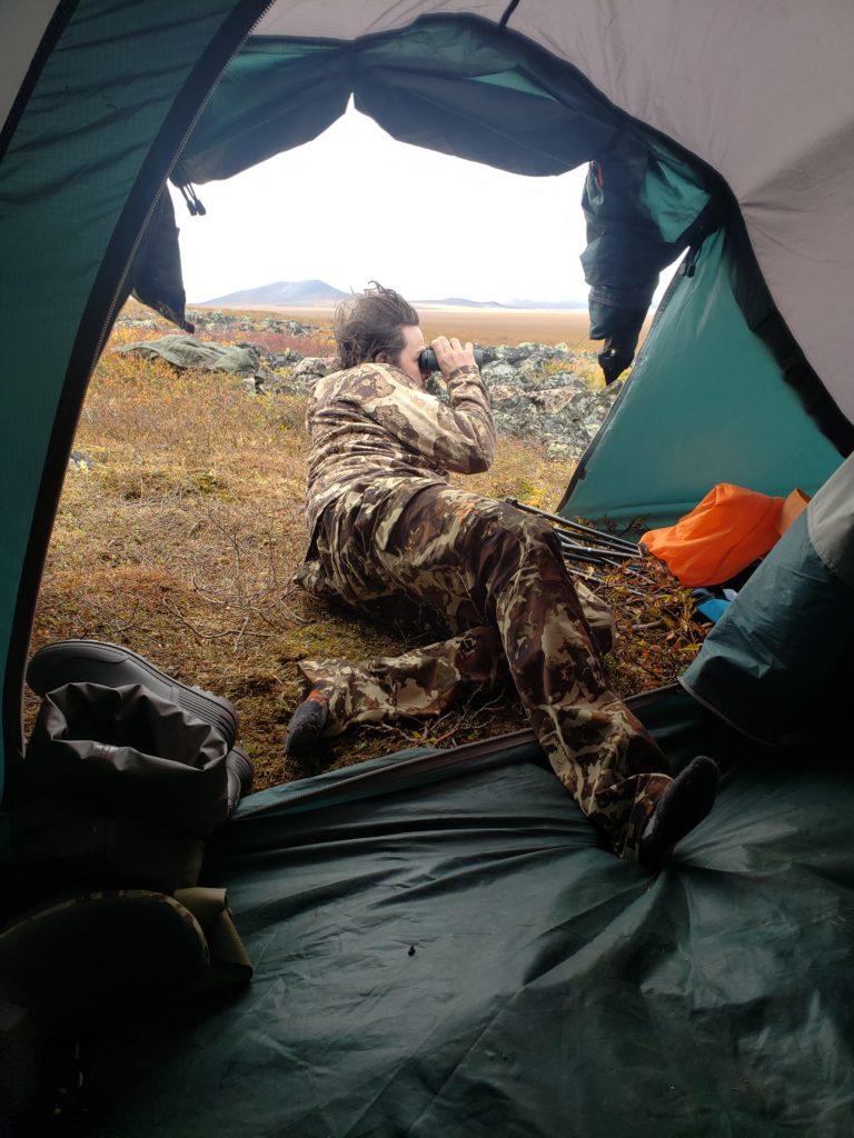 Glassing from the tent