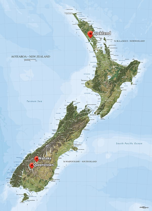 LAX and SFO fly into Auckland ( AKL ) where you will enter the country and clear customs. From there a regional flight will bring you to Queenstown Airport - the closest regional airport near Wanaka, NZ.
