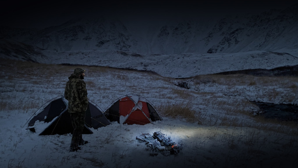 By morning it had snowed six inches and was cold packing the tents up with frozen boots. 