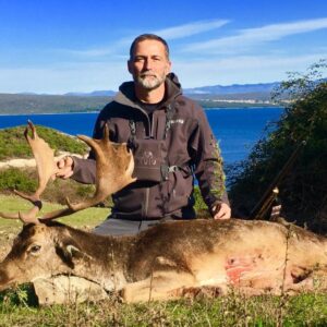 Jason Kinyon with a Bronze Medal fallow buck from the Island of Plavnik in Croatia.