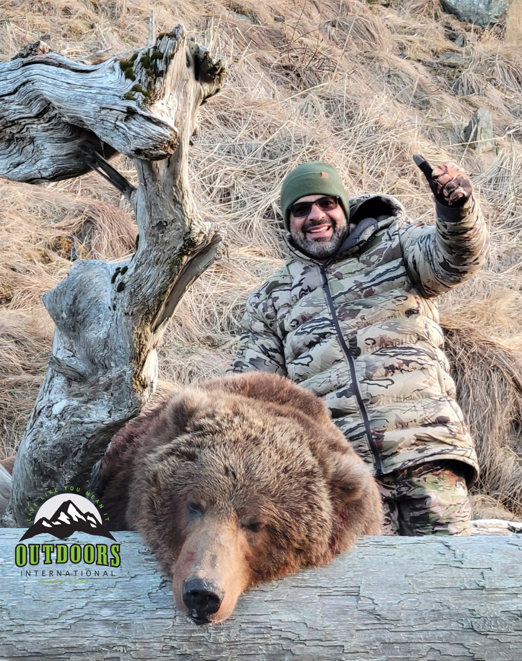 Outdoors International Client with his great Afognak Island brown bear.
