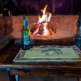 Justin harkins Lodging DwHS » Outdoors International Beer by the fire