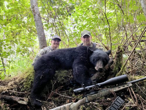 Washington Black Bear Michael Hardwick Client 2022 OLO » Outdoors International Michael Hardwick with his Washington State black bear