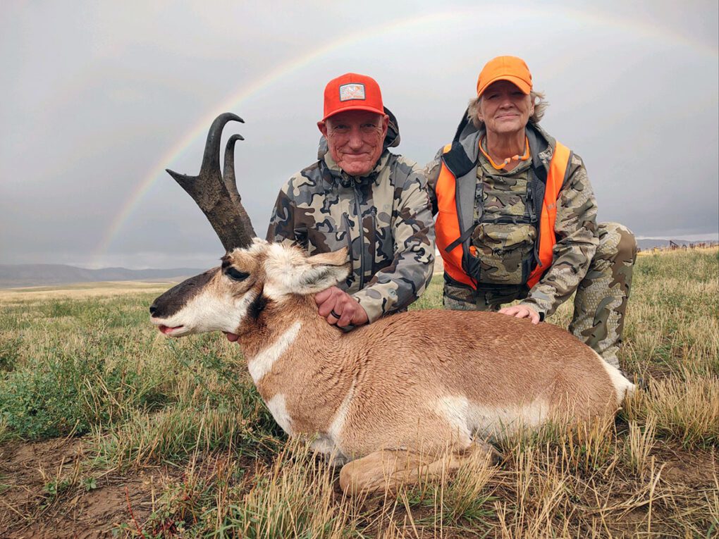 Harrie and his wife Sue with his buck