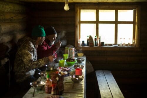 Kamchatka Two Yurt River Cabin Meal BOK » Outdoors International Fly Fishing Kamchatka Fish Camp Meals