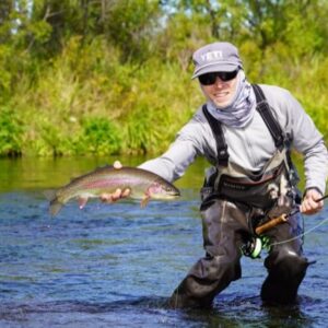 Trophy rainbow trout fly fishing
