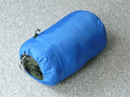 Sleeping bag in a stuff sack