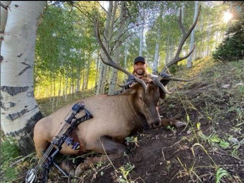 Utah Archery Elk Clay Client RKHC » Outdoors International Clay Johnson with his Utah archery bull.
