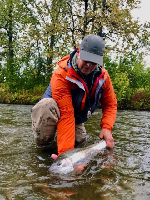 Gregg with another nice steelhead.