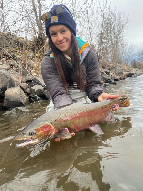 Lacey Savage Client ASC2 Idaho Steelhead Clearwater RIver IDaho » Outdoors International Lacey with a big Clearwater River steelhead.