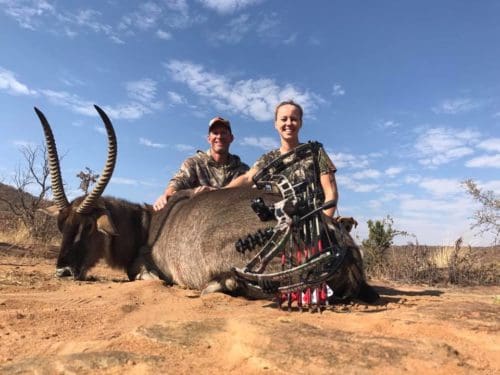 Todd and Kim with a big old waterbuck