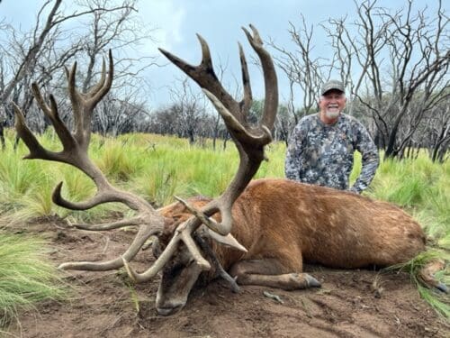 Frank with his giant Argentina red stag.