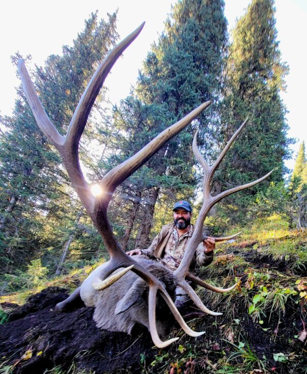 Cory Glauner with a giant maral stag