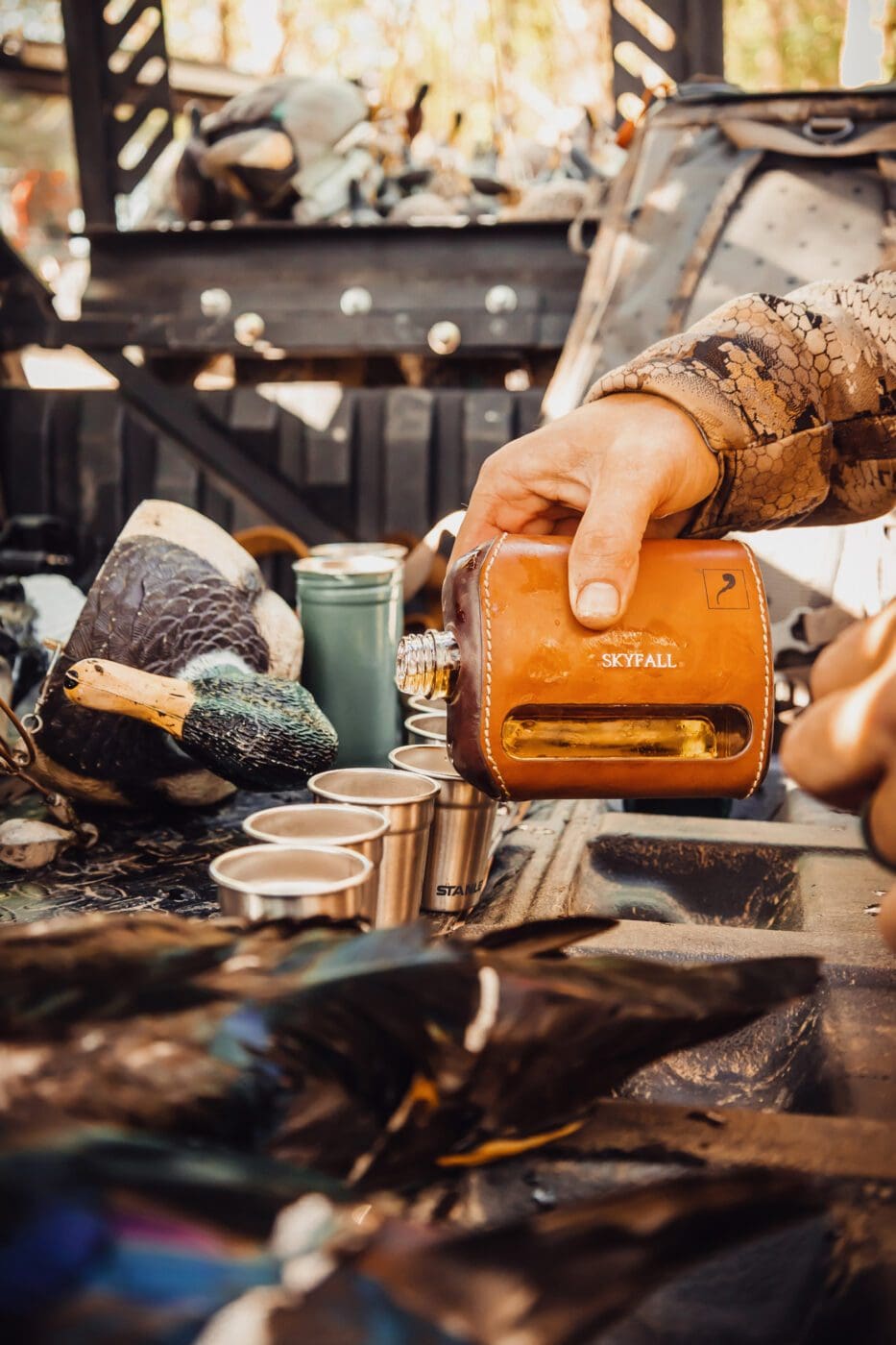 Duck Hunting whiskey SKRV » Outdoors International Shots of whiskey after a day of duck hunting.