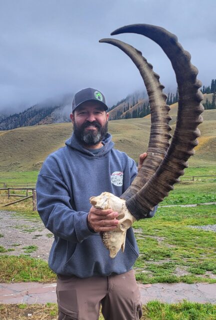 Cory Glauner with his ibex.