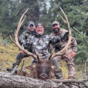 Kazakhstan Maral Frank Fackovec Adam Olivas Cory Glauner2023 ARQ » Outdoors International Frank Fackovec with his giant Maral stag.